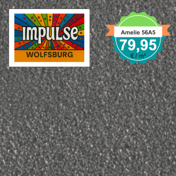 Vorwerk Amelie 56A5 grau – Velours Teppichboden 4 m – mit Preisangabe auf dem Bild
